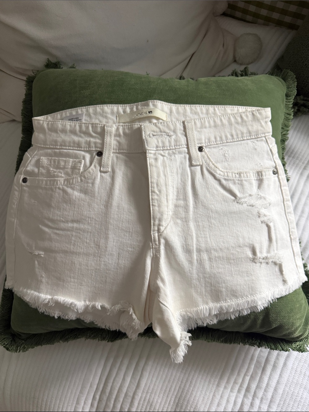 Joe's Jeans White Distressed Denim Cutoff Shorts